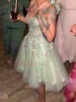 Corset Strapless Tulle Appliques Skater Homecoming Dresses