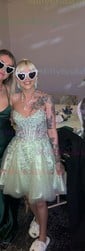 Corset Strapless Tulle Appliques Skater Homecoming Dresses