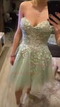 Corset Strapless Tulle Appliques Skater Homecoming Dresses