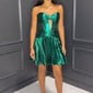 Corset Skater Metallic Pleats Cut Out Homecoming Dresses