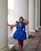 Puffy Black Skater Taffeta Tiered Homecoming Dresses