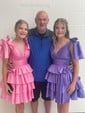 Puffy Black Skater Taffeta Tiered Homecoming Dresses
