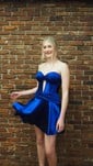Corset Fuchsia Skater Satin Cut Out Sweetheart Homecoming Dresses