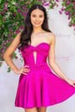 Corset Fuchsia Skater Satin Cut Out Sweetheart Homecoming Dresses