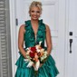 Unique Skater Taffeta Ruffle Tiered Homecoming Dresses