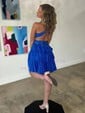 Sparkly A-line V-neck Tiered Beaded Homecoming Dresses