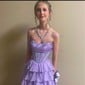 Sparkly A-line Strapless Chiffon Tiered Beaded Homecoming Dresses