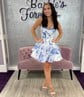 Corset A-line Floral Print Tiered Homecoming Dresses