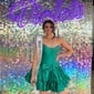 Corset Skater Taffeta Strapless Ruffle Homecoming Dresses with Bow