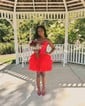 Strapless Skater Satin Tulle Tiered Homecoming Dresses