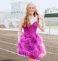 Corset V-neck Tulle Ruffle Skater Homecoming Dresses