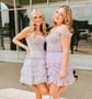 Corset Off-the-shoulder Tulle Skater Tiered Homecoming Dresses