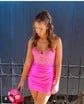 Basic Strapless Satin Appliques Bodycon Homecoming Dresses