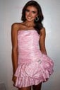 Trendy Strapless Taffeta Bodycon Pleated Homecoming Dresses