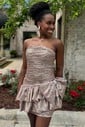 Trendy Strapless Taffeta Bodycon Pleated Homecoming Dresses