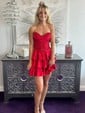 Corset Strapless Satin Skater Tiered Homecoming Dresses