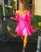 Corset Off-the-shoulder Satin Bow Skater Homecoming Dresses