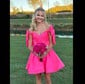 Corset Off-the-shoulder Satin Bow Skater Homecoming Dresses