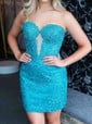 Corset Bodycon Strapless Lace Cut Out Homecoming Dresses