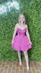 Sweet A-line Strapless Corset Tiered Ruffle Homecoming Dresses