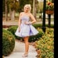 Corset Fuchsia Skater Satin Beaded Homecoming Dresses