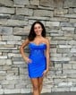 Corset Bodycon Strapless Beaded Homecoming Dresses