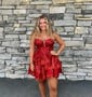 Sparkly Corset V-neck Tulle Tiered Skater Homecoming Dresses
