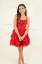 Sparkly Corset V-neck Tulle Tiered Skater Homecoming Dresses