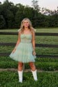 Corset A-line Tulle Tiered Homecoming Dresses