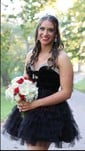 Modest Strapless Tulle Skater Tiered Homecoming Dresses