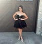 Modest Strapless Tulle Skater Tiered Homecoming Dresses