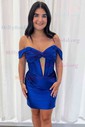 Corset Off-the-shoulder Satin Ruched Bodycon Homecoming Dresses