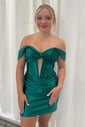 Corset Off-the-shoulder Satin Ruched Bodycon Homecoming Dresses