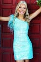 Corset Bodycon One Shoulder Sequin Appliques Homecoming Dresses
