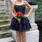 Modest Scoop Neck Taffeta Skater Tiered Homecoming Dresses