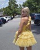 Unique Skater Tulle One Shoulder Cut Out Homecoming Dresses