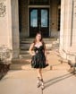Corset Skater Metallic Tiered Ruffle Homecoming Dresses