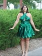 Unique Gold Skater Cut Out Pleated Homecoming Dresses