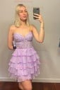 Corset Skater Strapless Tiered Homecoming Dresses