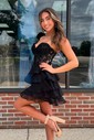 Corset Skater Strapless Tiered Homecoming Dresses