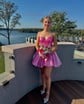 Corset Strapless Organza Skater Homecoming Dresses