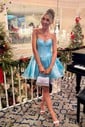 Corset Strapless Organza Skater Homecoming Dresses