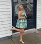 Trendy V-neck Glitter Lace Skater Tiered Homecoming Dresses