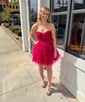 Strapless Glitter Tulle Skater Tiered Homecoming Dresses