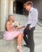 Corset Strapless Organza Lace Skater Tiered Homecoming Dresses