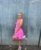 Corset A-line Halter Tiered Homecoming Dresses