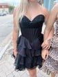 Sweet A-line Strapless Corset Tiered Ruffle Homecoming Dresses