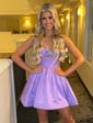 Cut Out A-line V-neck Taffeta Homecoming Dresses