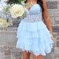 Corset Skater Strapless Tiered Homecoming Dresses