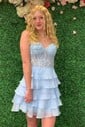 Corset Skater Strapless Tiered Homecoming Dresses